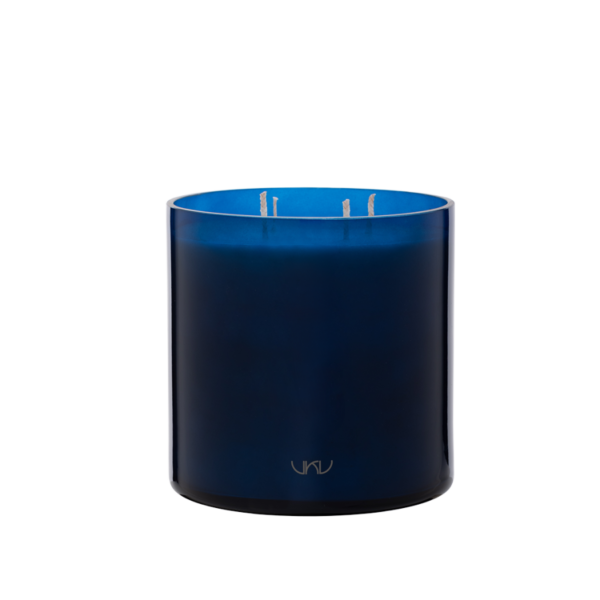 Sea Waves And Flower Wood Luxury Candle