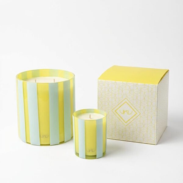 Plum Classic Striped Candle