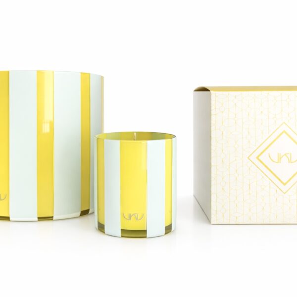 PLum Luxury Striped Candle